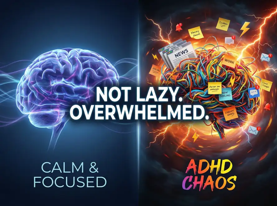 Your Brain Isn't Lazy — It's Overwhelmed: Understanding ADHD Overstimulation